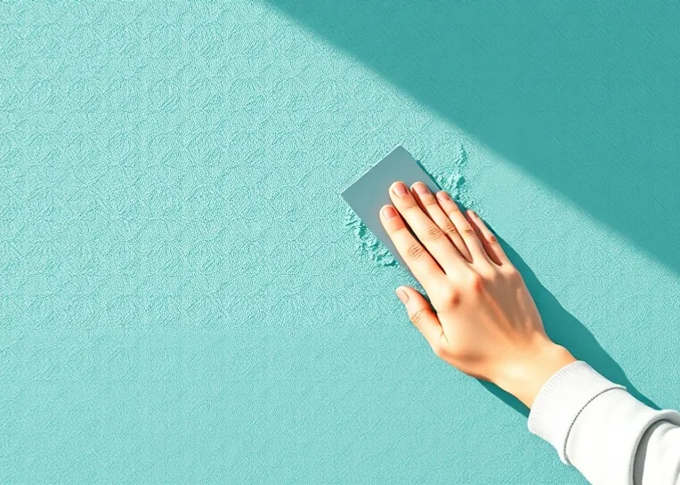Application d'un enduit décoratif à la lisseuse sur un mur